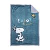 Κουβέρτα micromink με sherpa Snoopy Enjoy blue nef nef