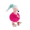 Mini doudou minizoo Flamant avec bonnet rose doudou et compagnie