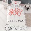 Παιδική παπλωματοθήκη μονή σετ Fly Art 6110 ecru-pink beauty home