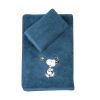Παιδικές πετσέτες σετ Snoopy Enjoy blue nef nef