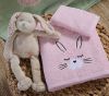 Παιδικές πετσέτες σετ 2τμχ I Love Bunnies pink nef nef