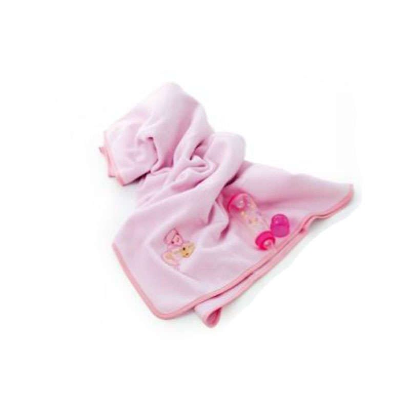 Κουβέρτα fleece κούνιας Happy Bear pink sb concept