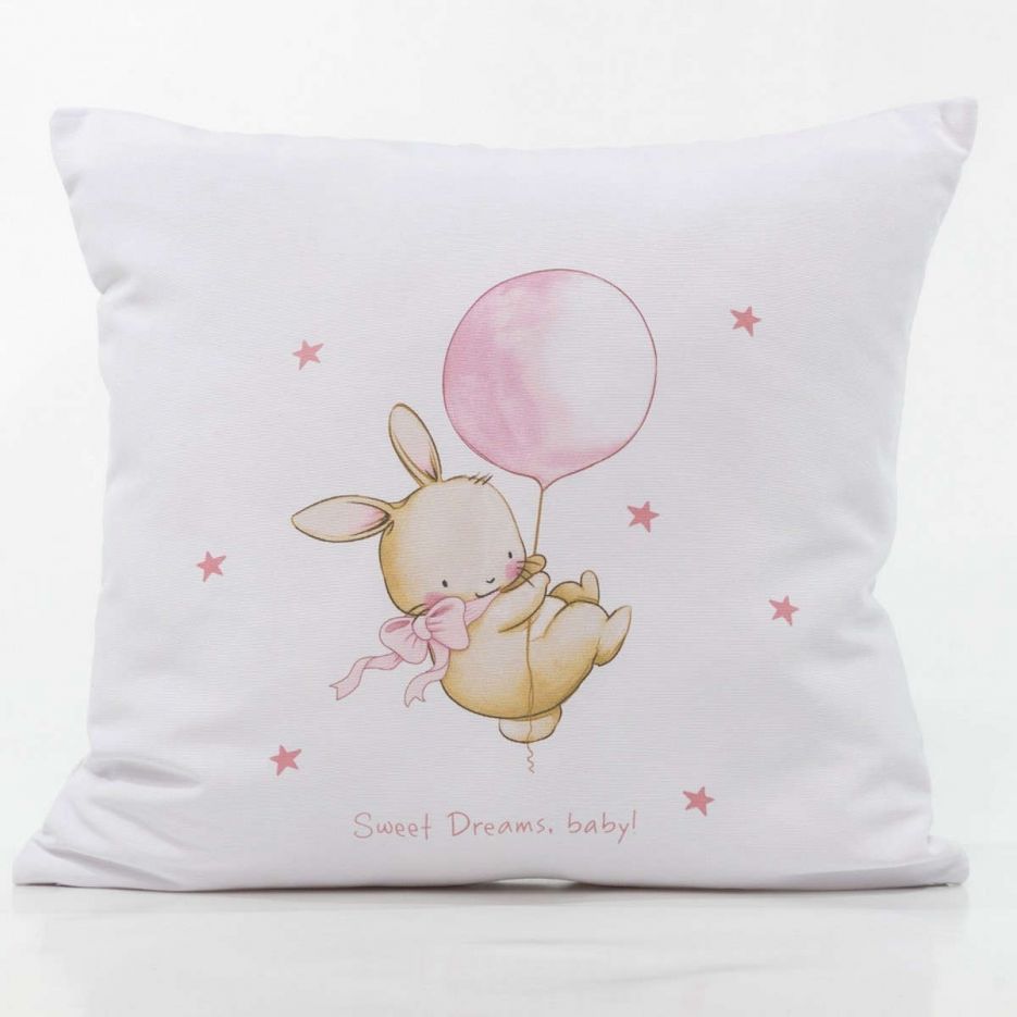 Διακοσμητική μαξιλαροθήκη Sweet Dreams Baby white-pink borea