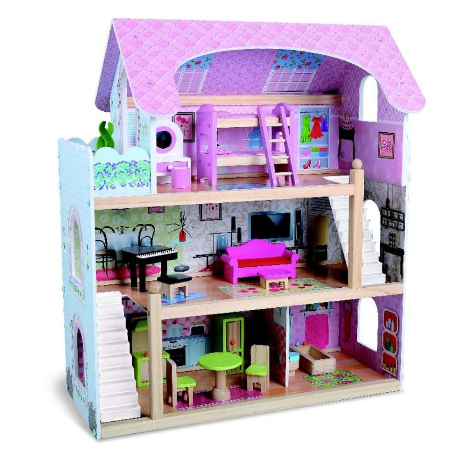 Ξύλινο κουκλόσπιτο Mila 4110 moni toys