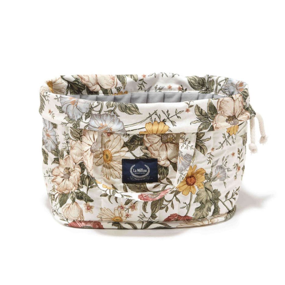 Καλαθάκι για πάνες mollet quilted Vintage Meadow grey La Millou