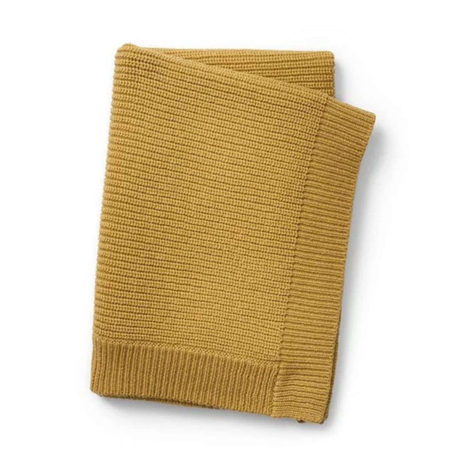 Κουβέρτα αγκαλιάς Wool Knitted gold Elodie details