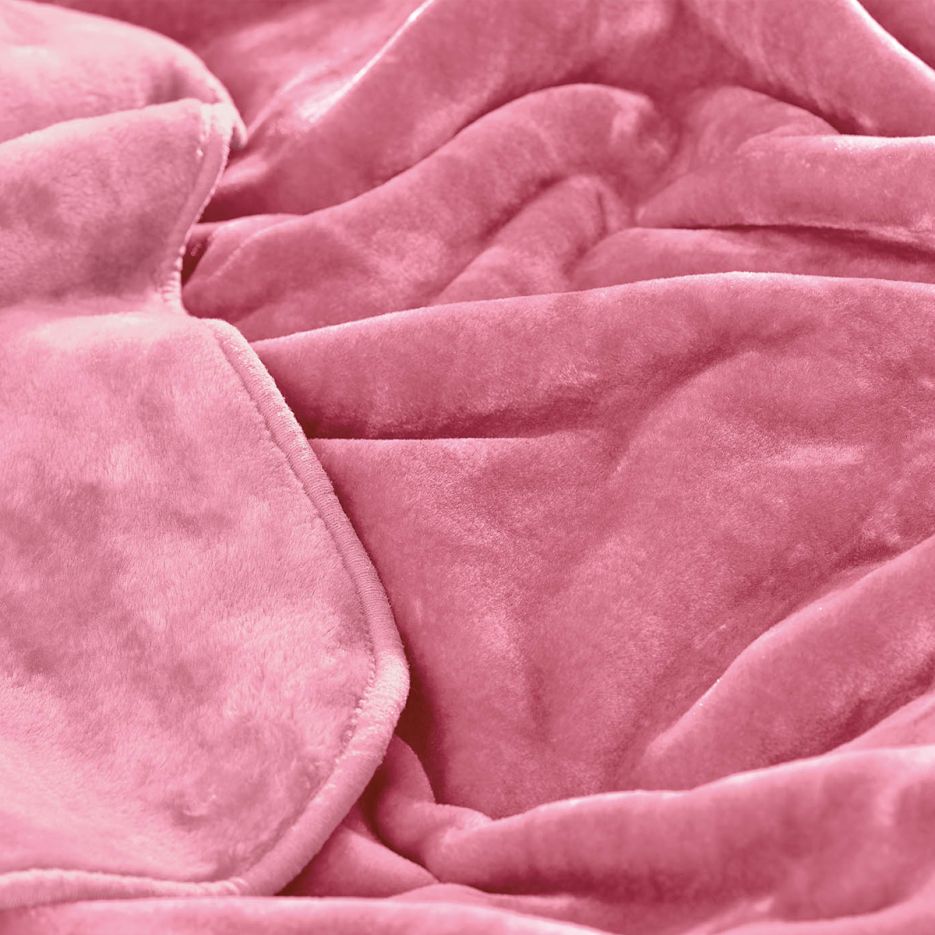 Κουβέρτα βελουτέ υπέρδιπλη Velour pink rythmos