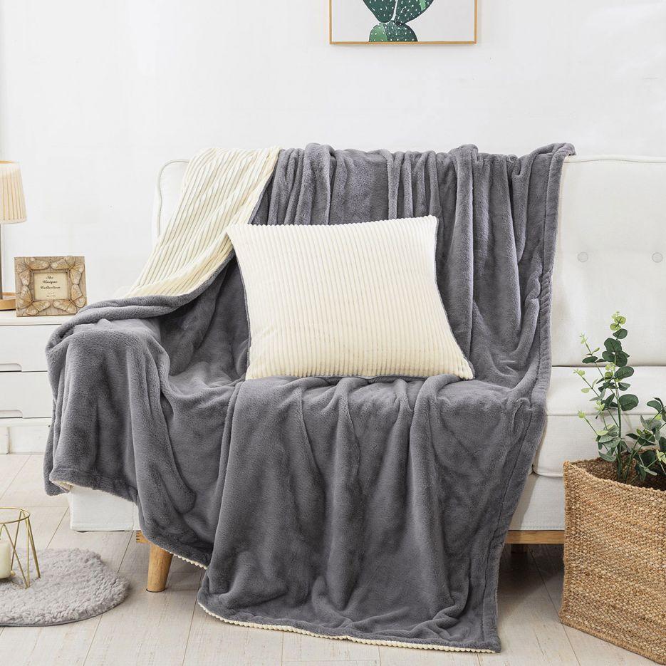 Κουβέρτα καναπέ ριχτάρι Addictive Art 8401 grey beauty home
