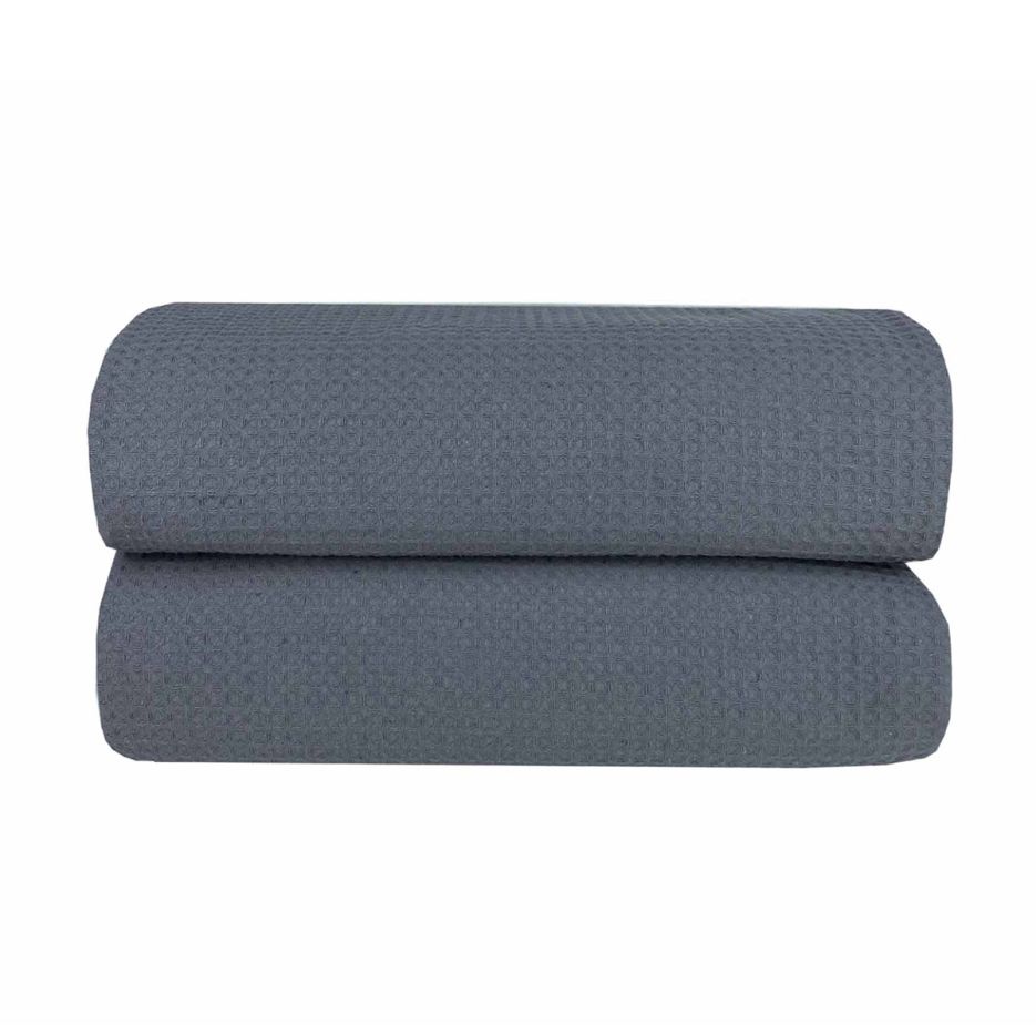 Κουβέρτα πικέ waffle dark grey astron
