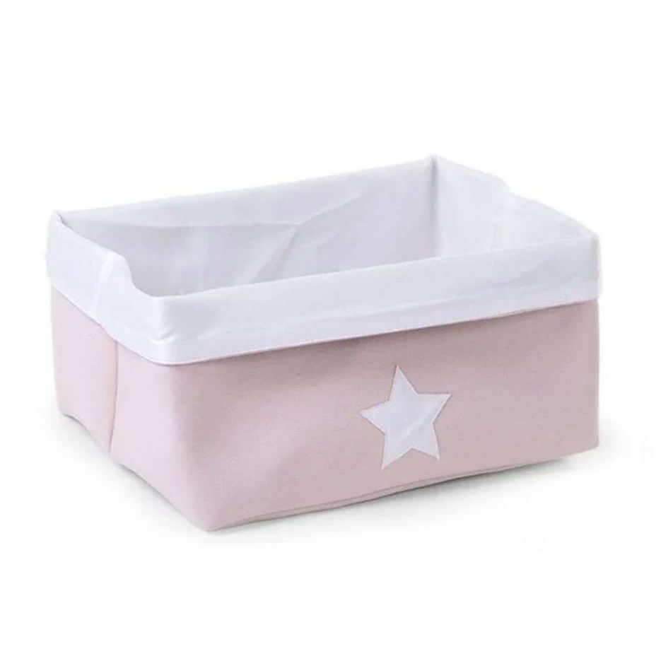 Κουτί αποθήκευσης καμβάς 40X30X20cm pink-white Childhome