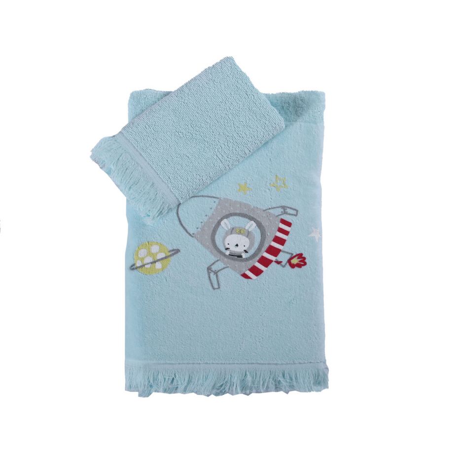 Παιδικές πετσέτες σετ Baby Space l.blue nef nef