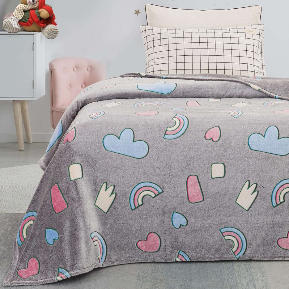 Παιδική κουβέρτα μονή φωσφορίζουσα Art 6251 grey beauty home