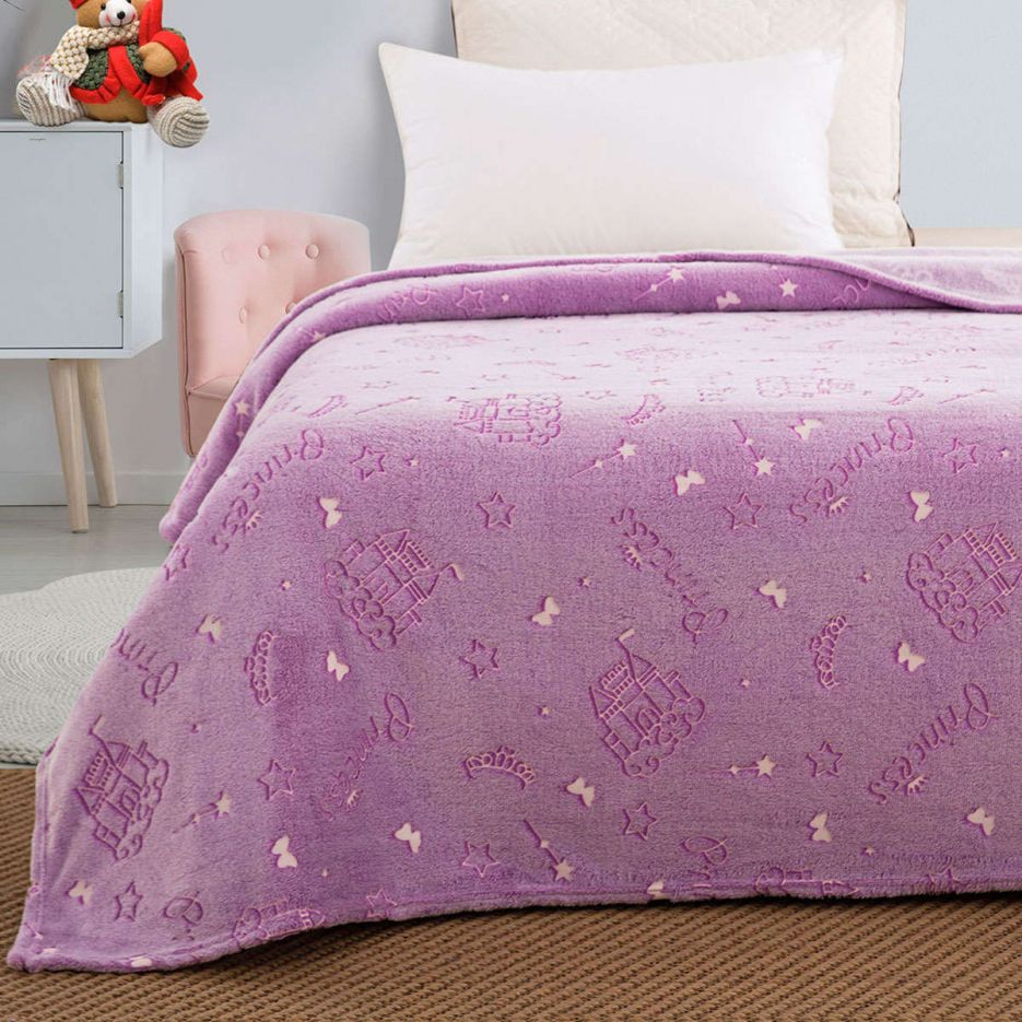 Παιδική κουβέρτα μονή φωσφορίζουσα Flash Art 6146 lilac beauty home
