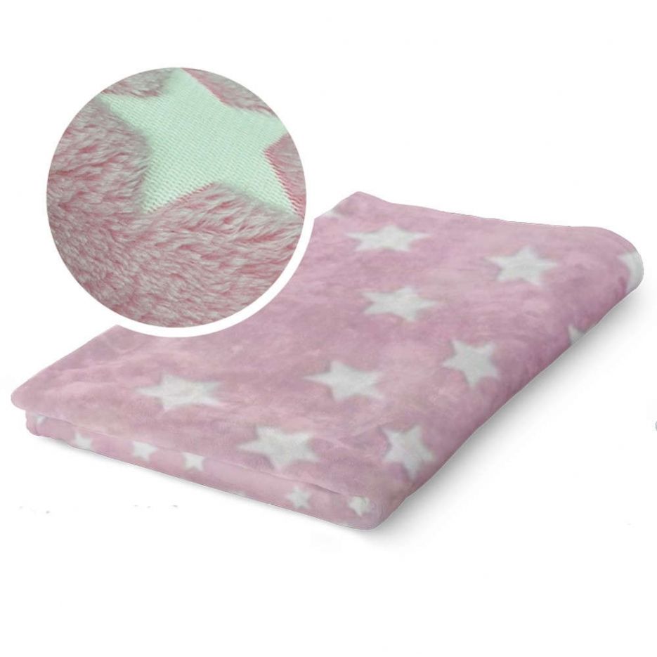 Παιδική κουβέρτα μονή Starlight pink borea