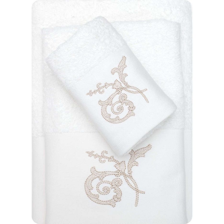 Πετσέτες σετ 2τμχ 53104 white borea