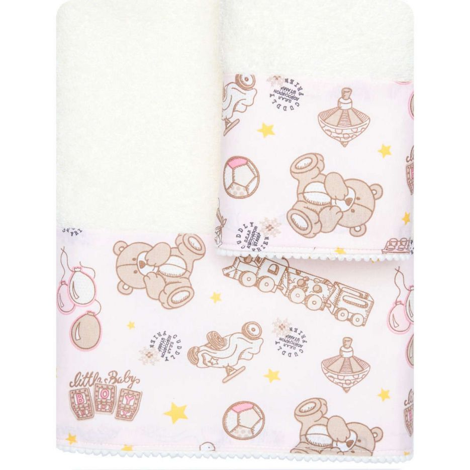 Πετσέτες σετ 2τμχ Baby Toys ecru-pink borea