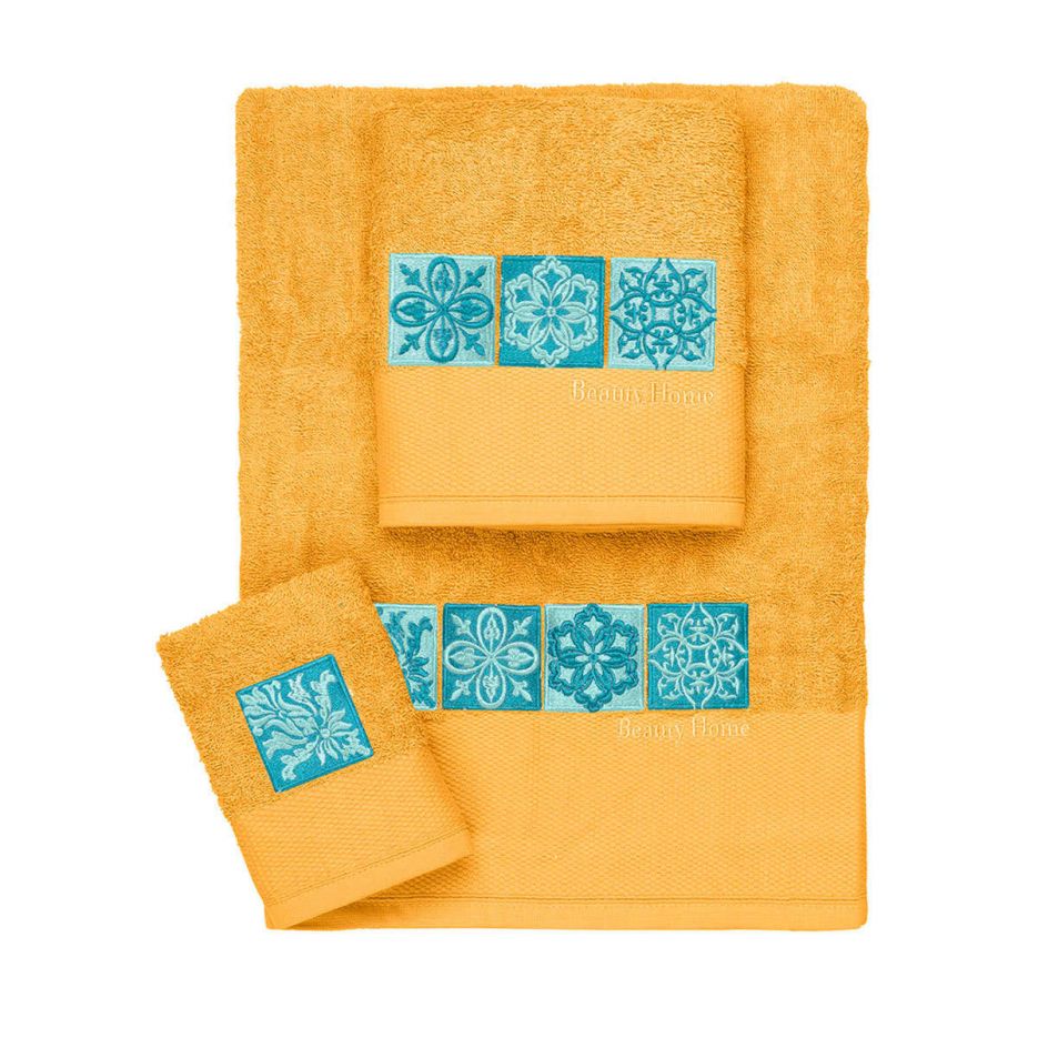 Πετσέτες σετ 3τμχ Art 3307 yellow beauty home