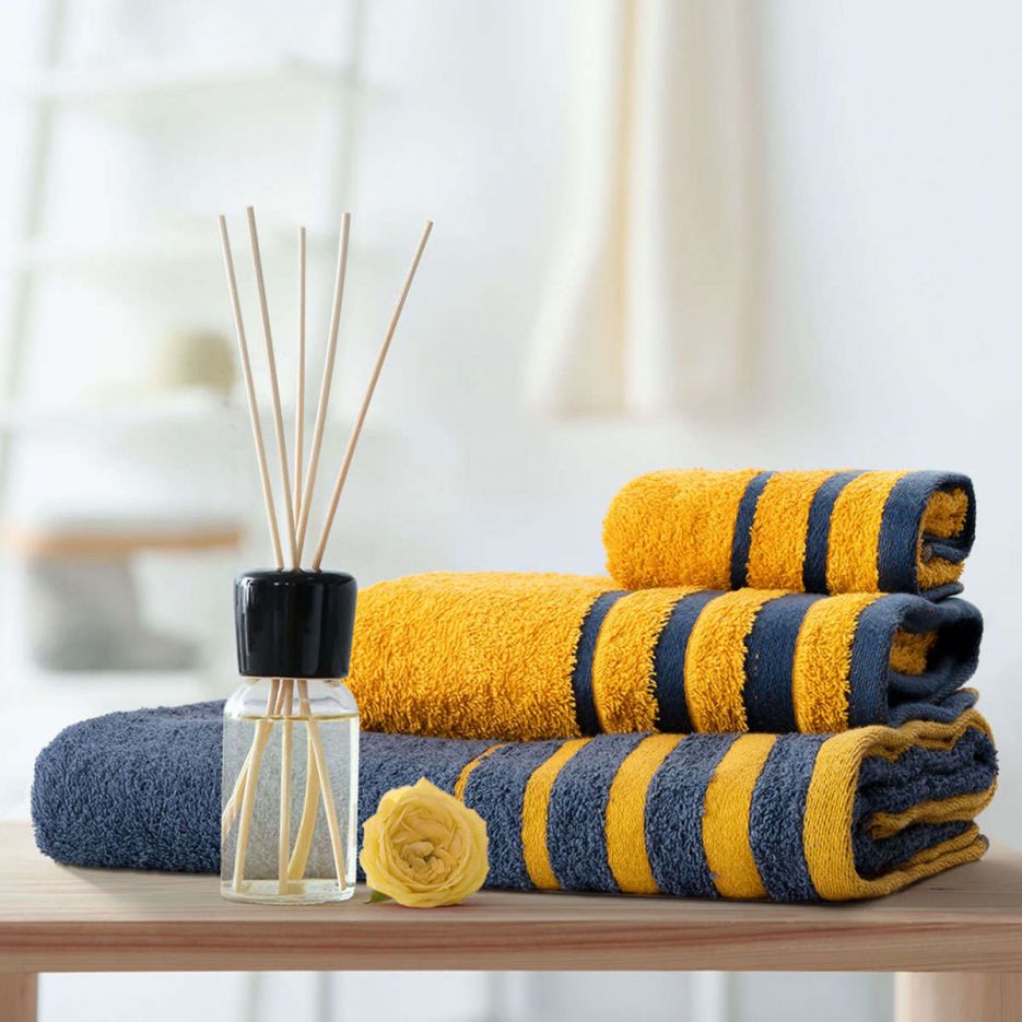 Πετσέτες σετ 3τμχ Art 3312 blue-yellow beauty home