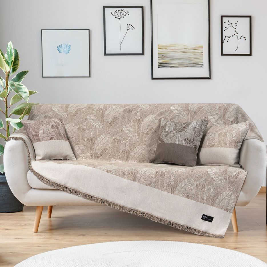 Σετ ριχτάρια διθέσιου και τριθέσιου καναπέ Art 8470 beige beauty home