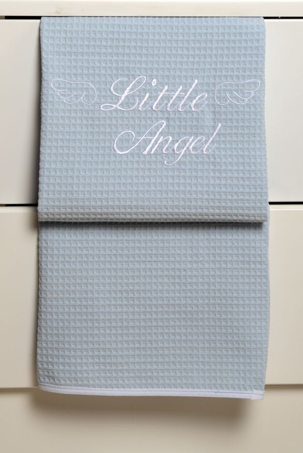 Κουβέρτα πικέ Little angel blue des.321 baby oliver