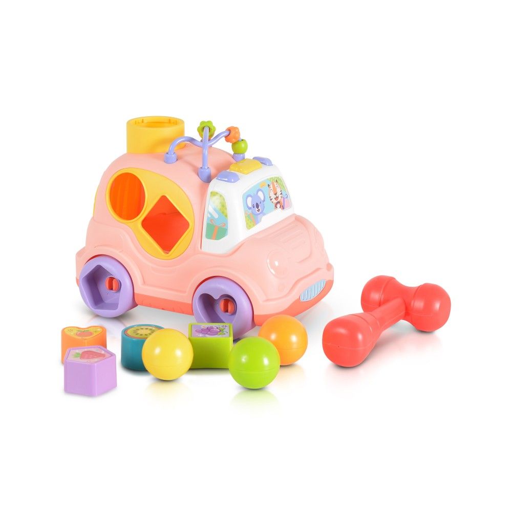 Εκπαιδευτικό αυτοκινητάκι με σχήματα HE0548 light pink huanger