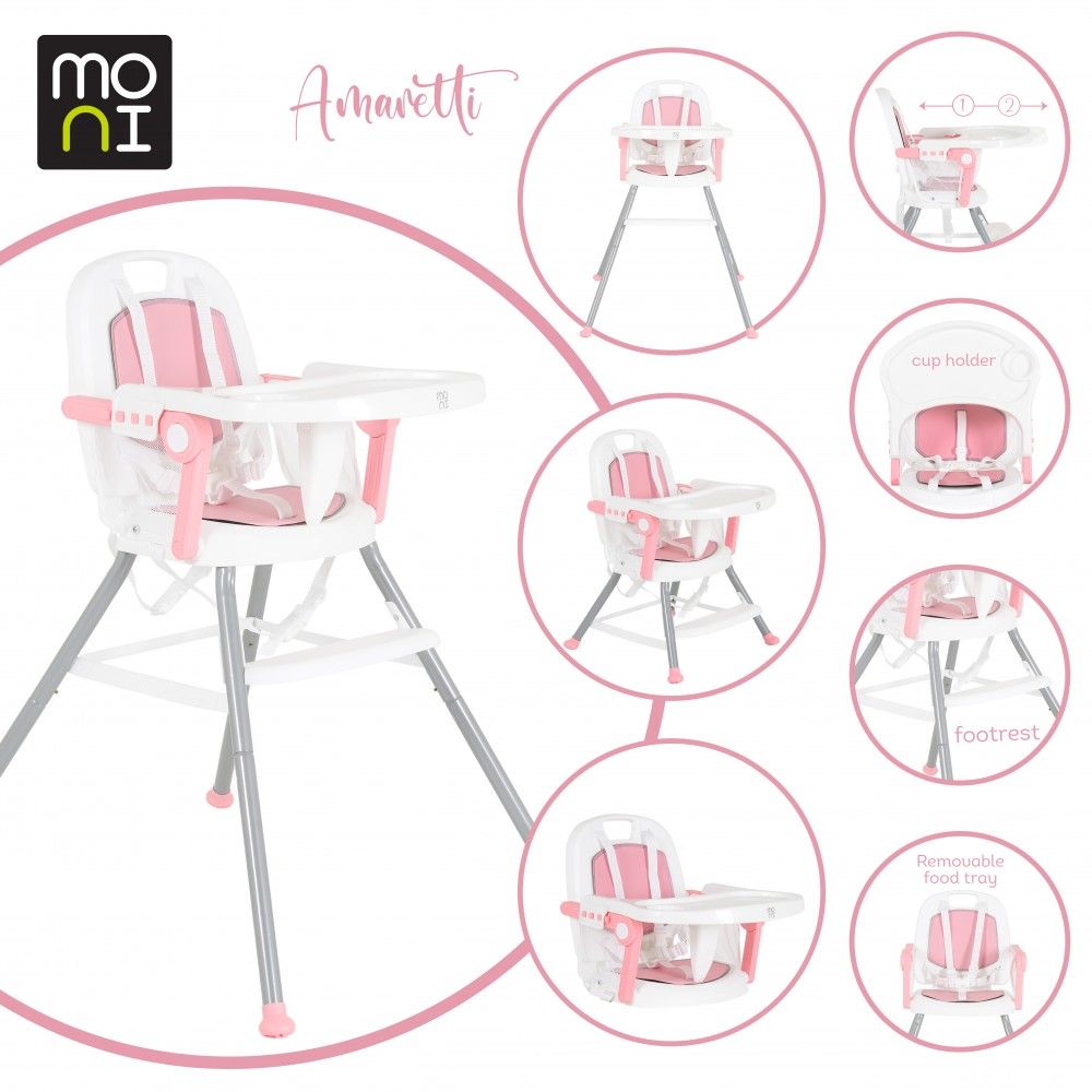 Καρέκλα φαγητού Amaretti pink moni