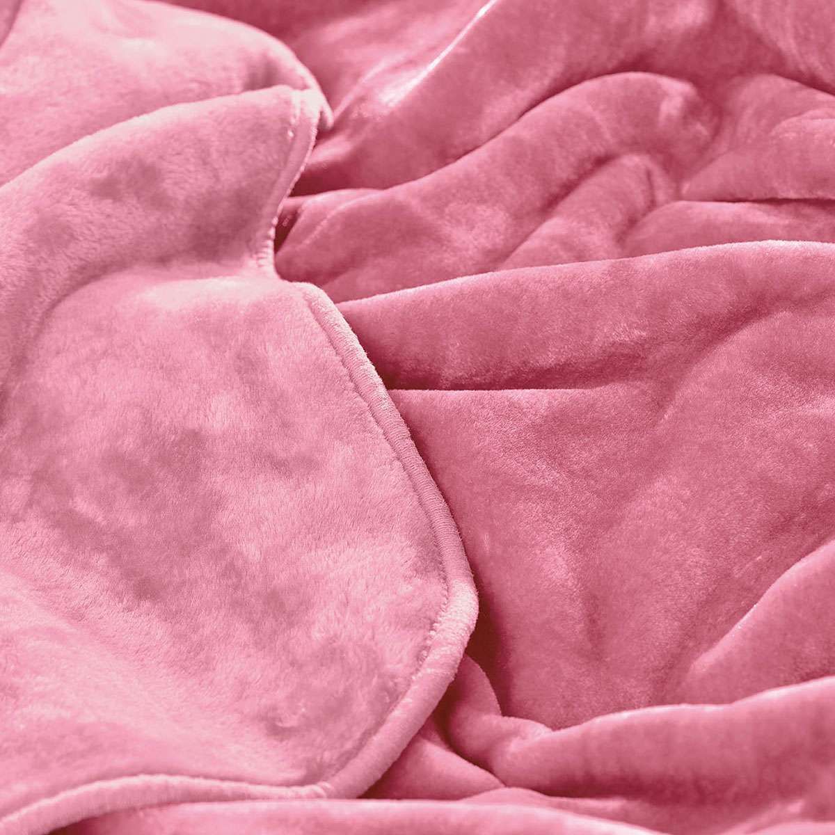 Κουβέρτα βελουτέ μονή Velour pink rythmos