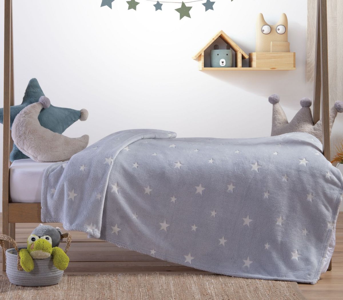 Κουβέρτα fleece κούνιας Interstellar grey nef nef