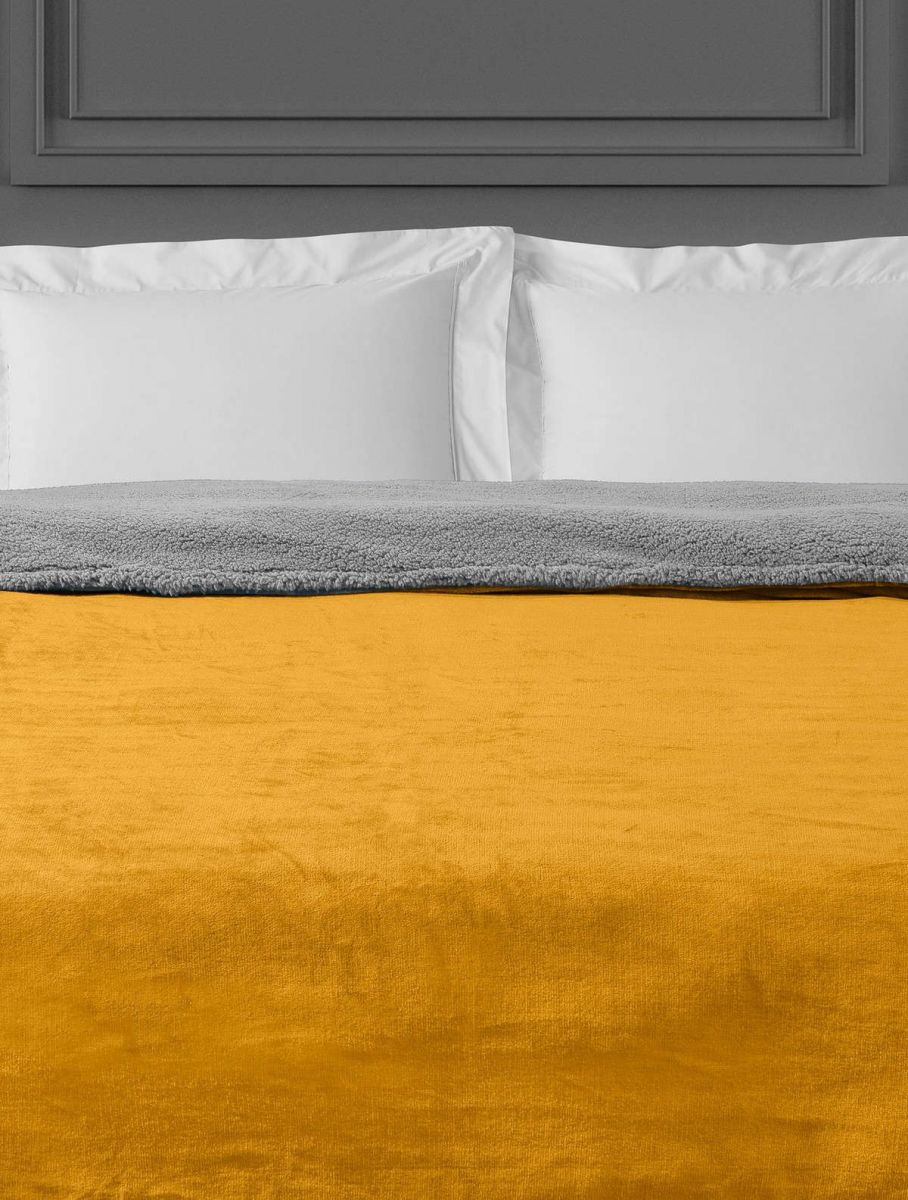 Κουβέρτα καναπέ ριχτάρι Infinity yellow-grey madi