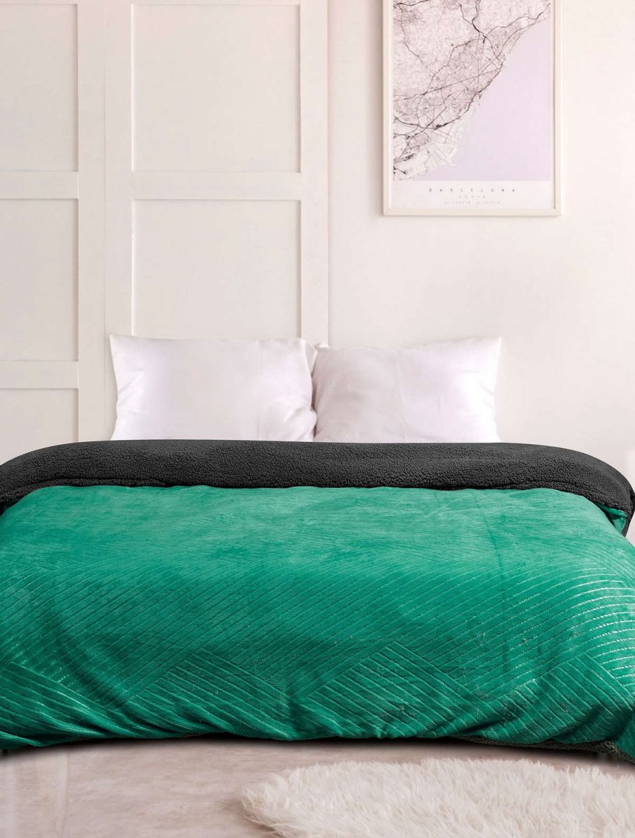 Κουβέρτα μονή Skift green-anthracite madi