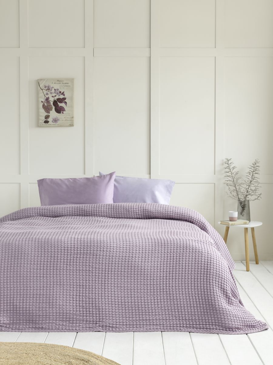 Κουβέρτα πικέ υπέρδιπλη Comfy warm lilac nima