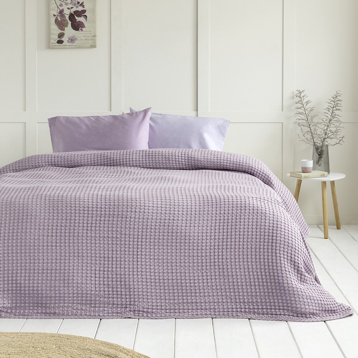 Κουβέρτα πικέ υπέρδιπλη Comfy warm lilac nima
