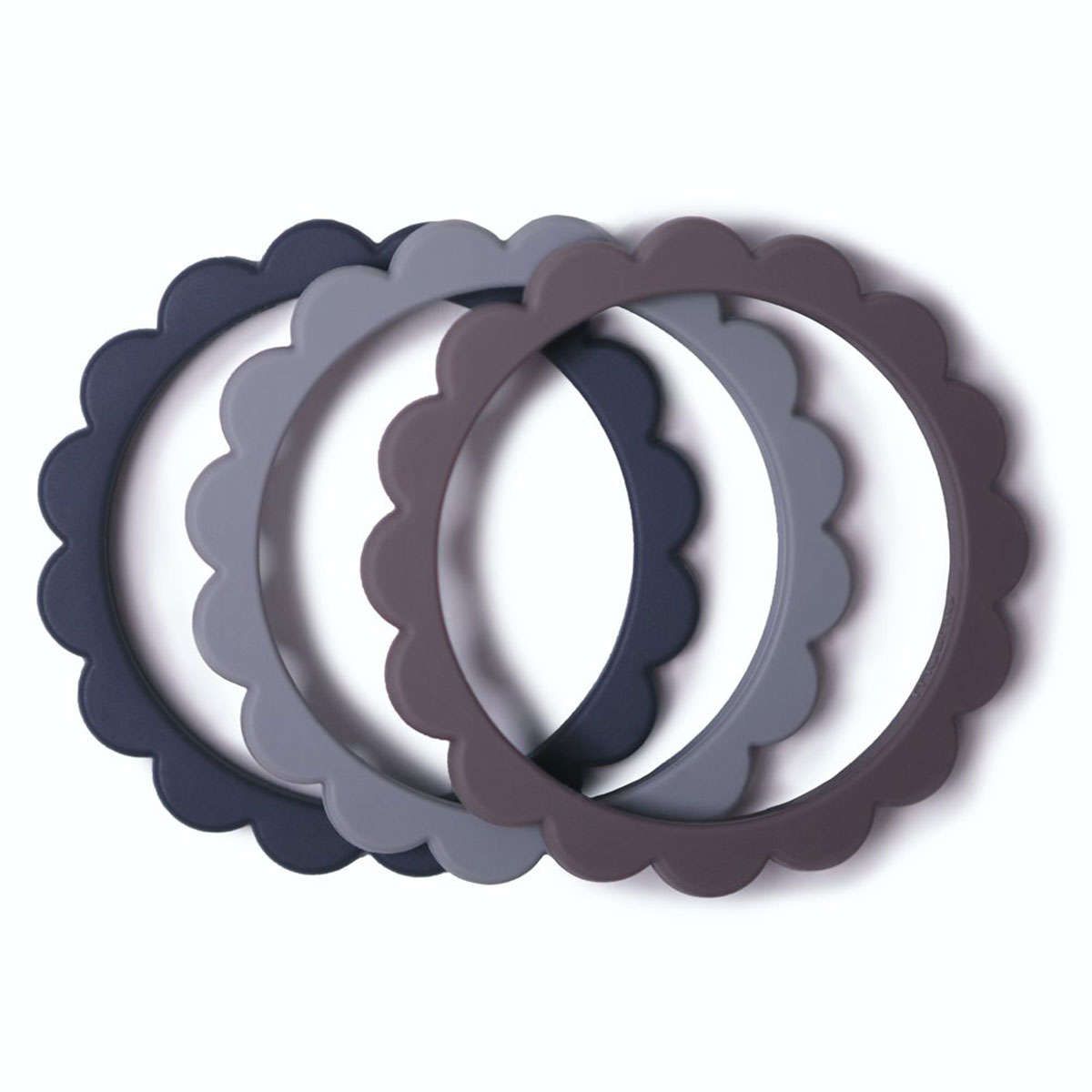 Μασητικά - βραχιόλια σετ 3τμχ Flower Bracelet dove gray-steel-stone