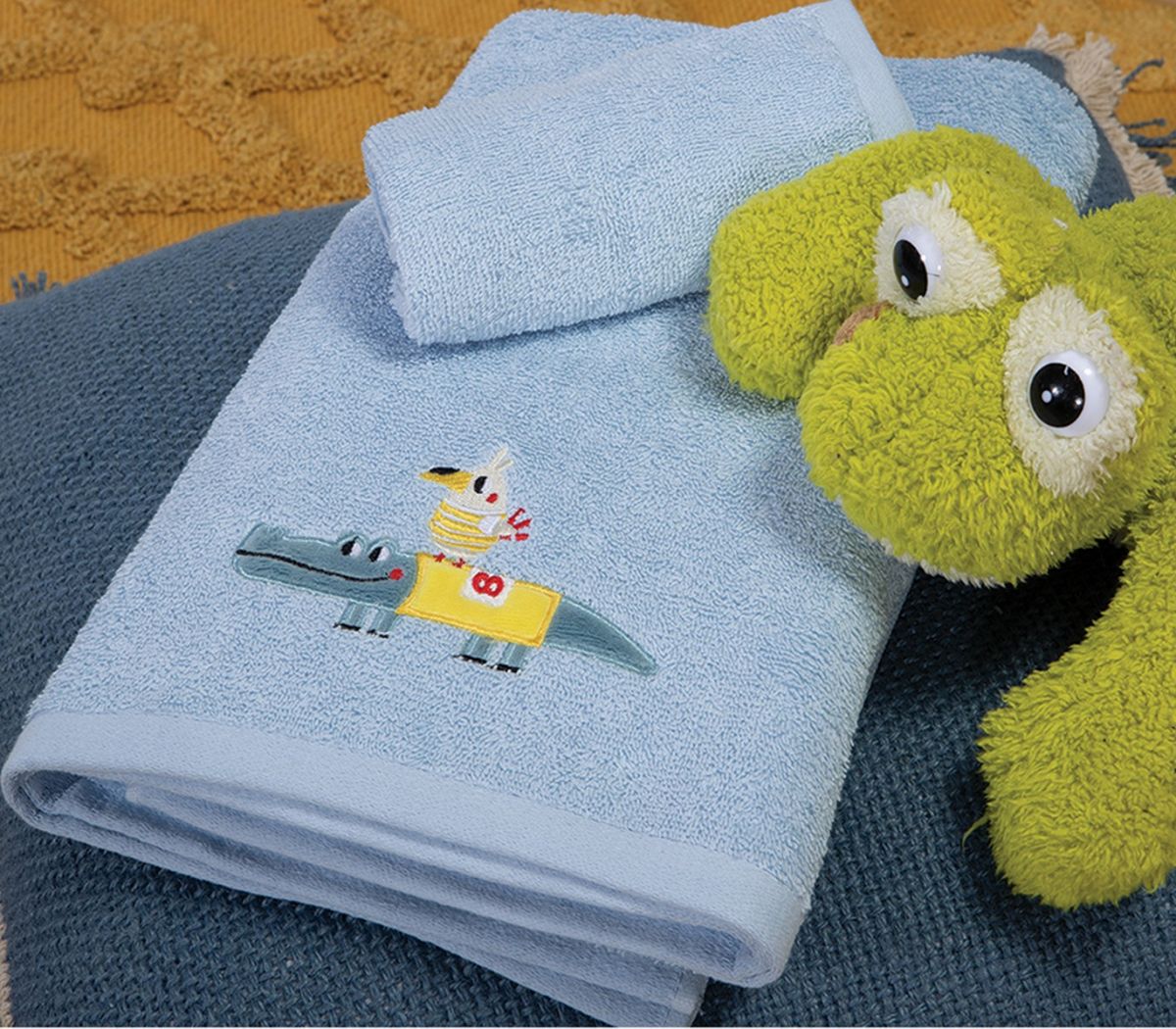 Παιδικές πετσέτες σετ 2τμχ Funtastic l.blue nef nef