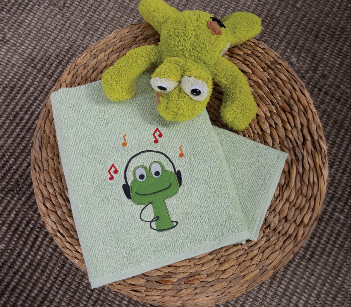 Παιδικές πετσέτες σετ 2τμχ Pop Dinos green nef nef
