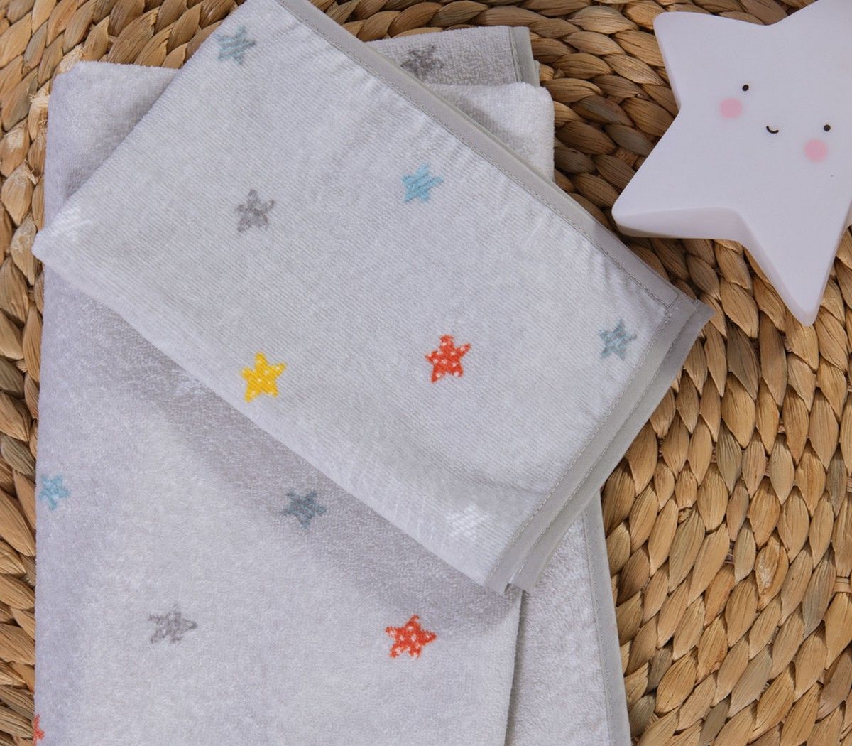 Παιδικές πετσέτες σετ Little Star grey nef nef