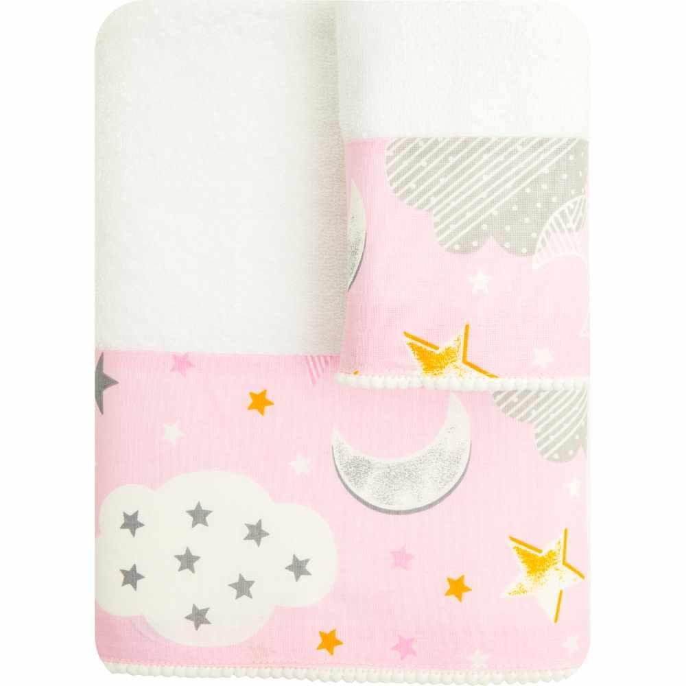 Παιδικές πετσέτες σετ Σύννεφο white-pink borea