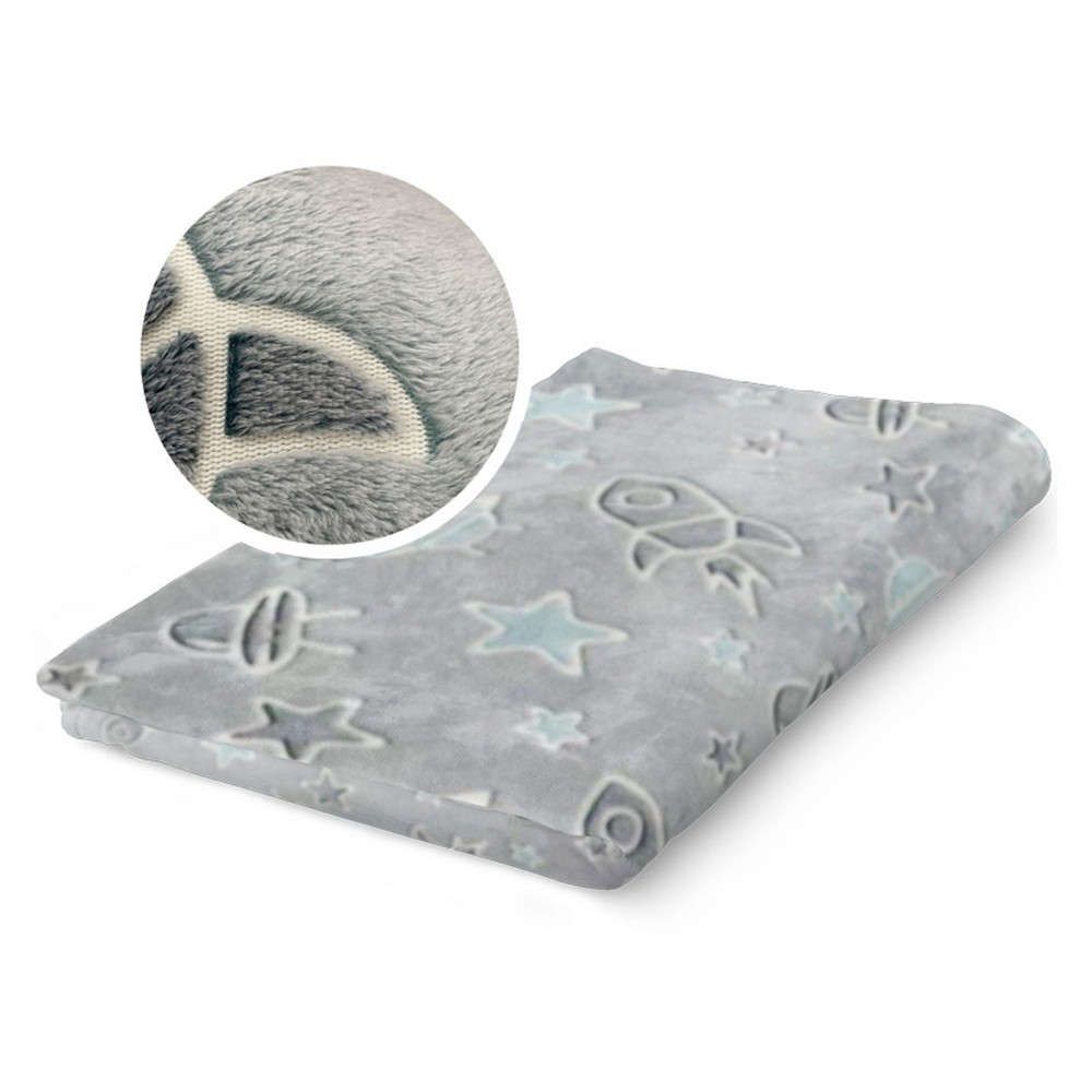 Παιδική κουβέρτα μονή Space grey borea