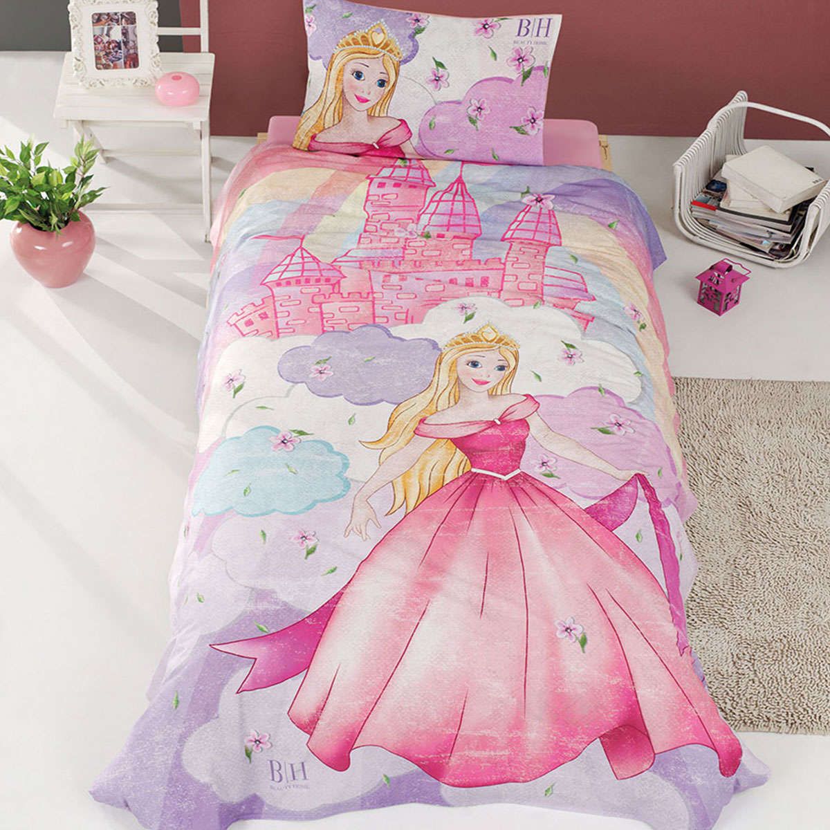 Παιδικό κουβερλί μονό σετ Fairy Art 6111 purple-pink beauty home