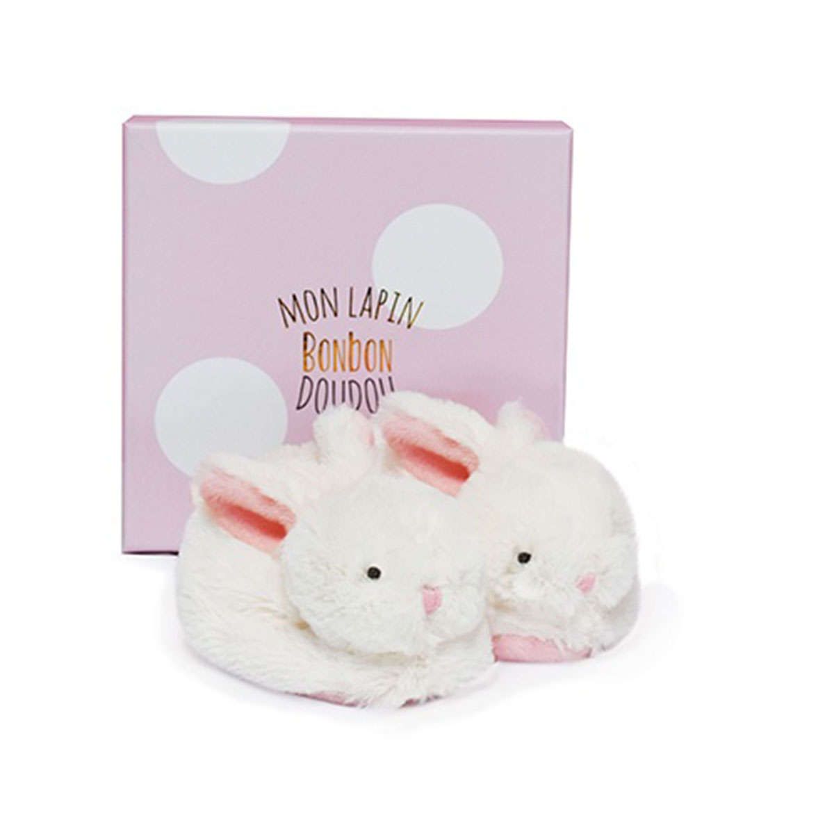 Βρεφικά παπουτσάκια με κουδουνίστρα Lapin Bonbon Rabbit rose doudou et compagnie