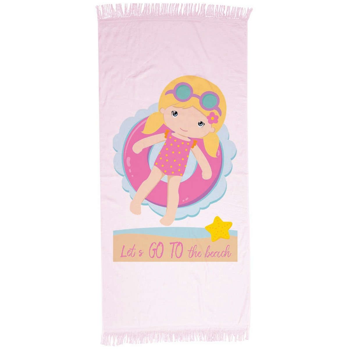 Πετσέτα θαλάσσης - Παρεό Girl pink borea