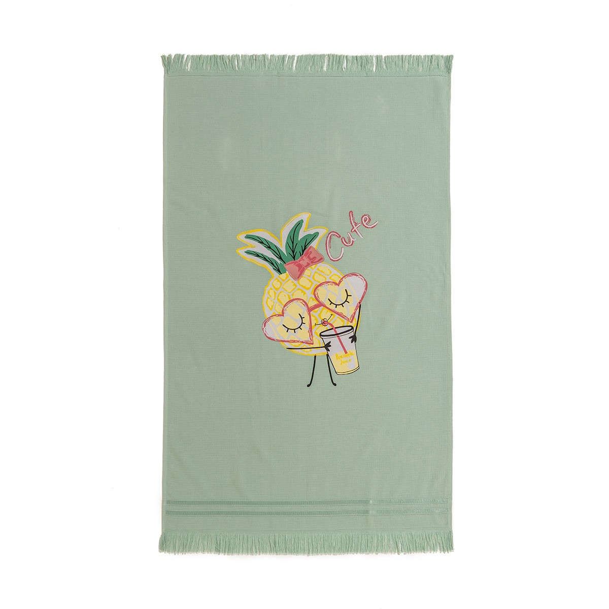 Πετσέτα θαλάσσης Pineapple mint melinen