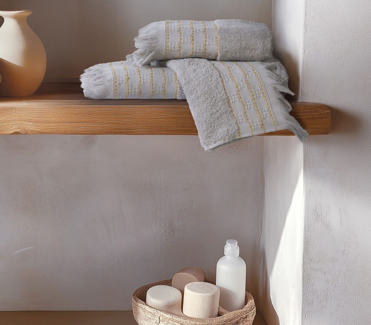 Πετσέτες μπάνιου σετ 3τμχ Quantro grey nef nef homeware