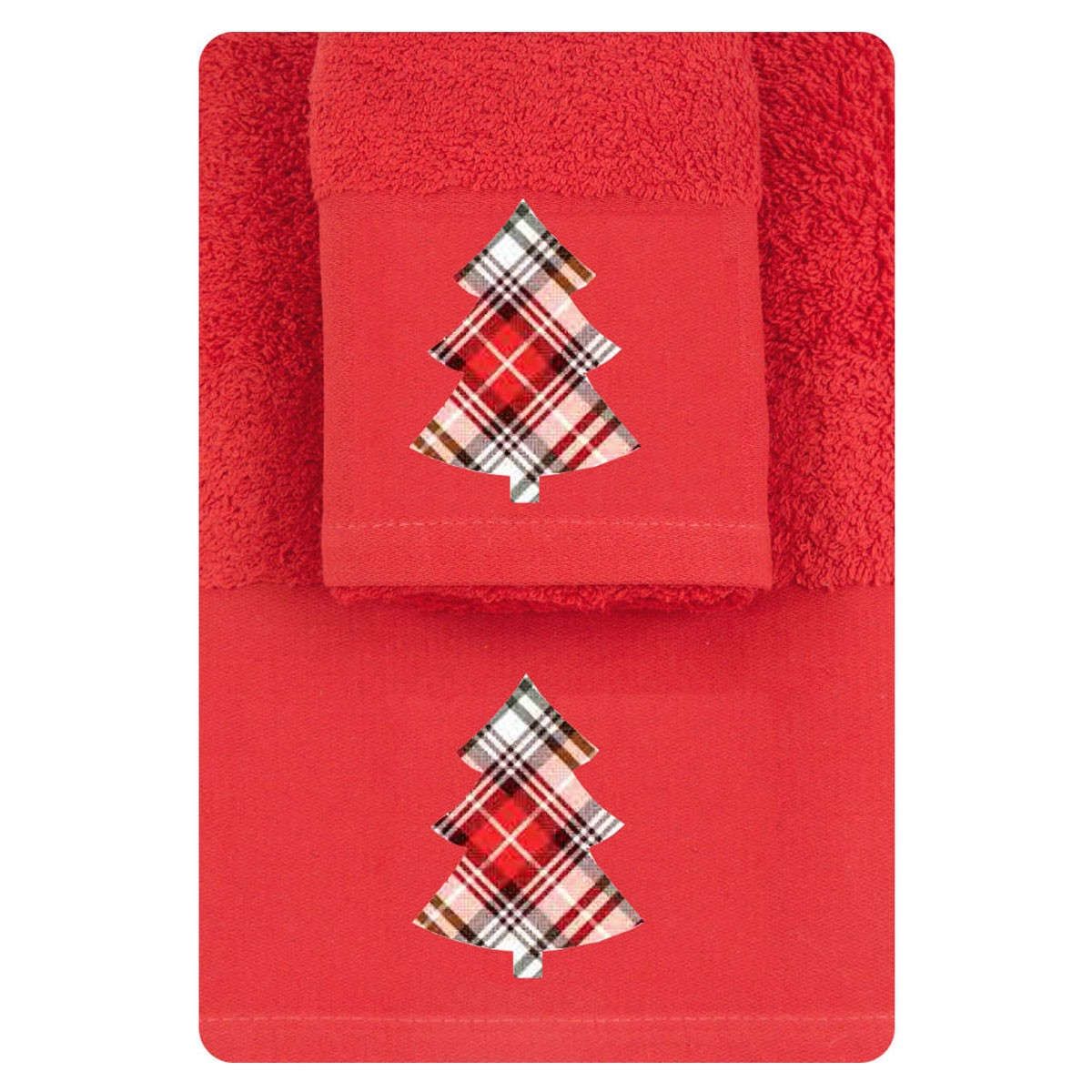Πετσέτες σετ 2τμχ CR-8 red borea