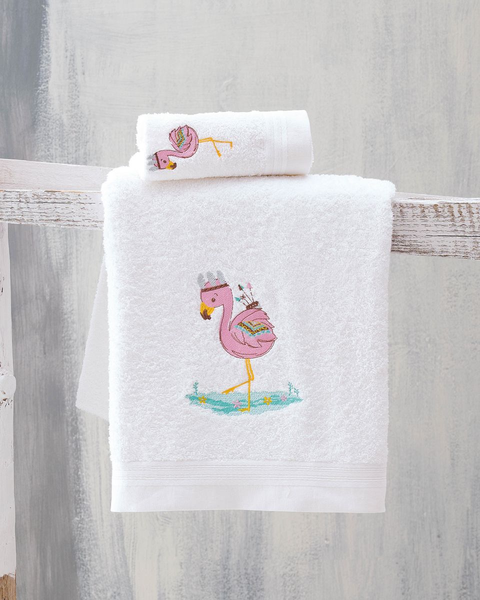 Παιδικές πετσέτες σετ 2τμχ Flamingo rythmos