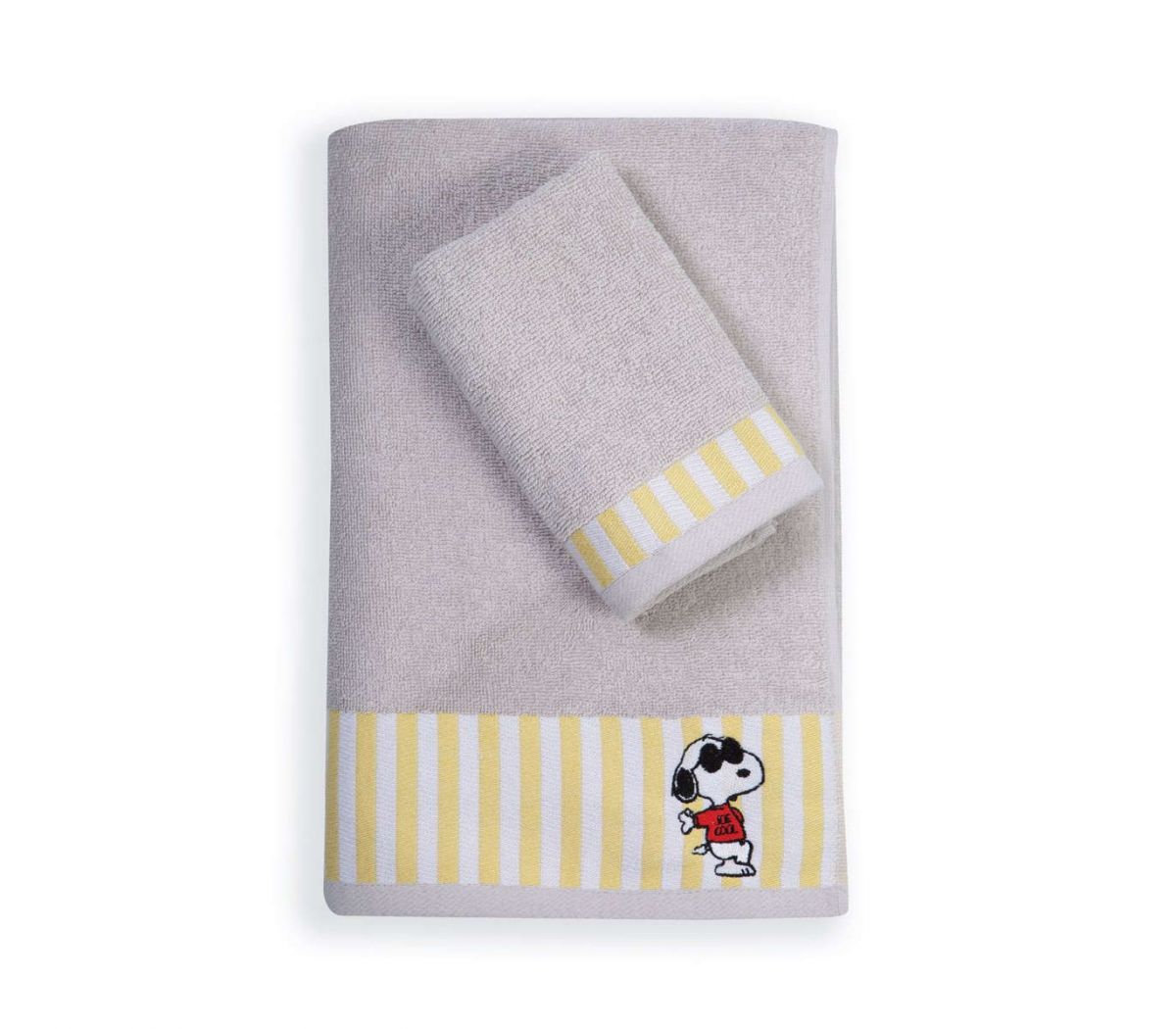 Παιδικές πετσέτες σετ 2τμχ Snoopy Rockstar grey nef nef