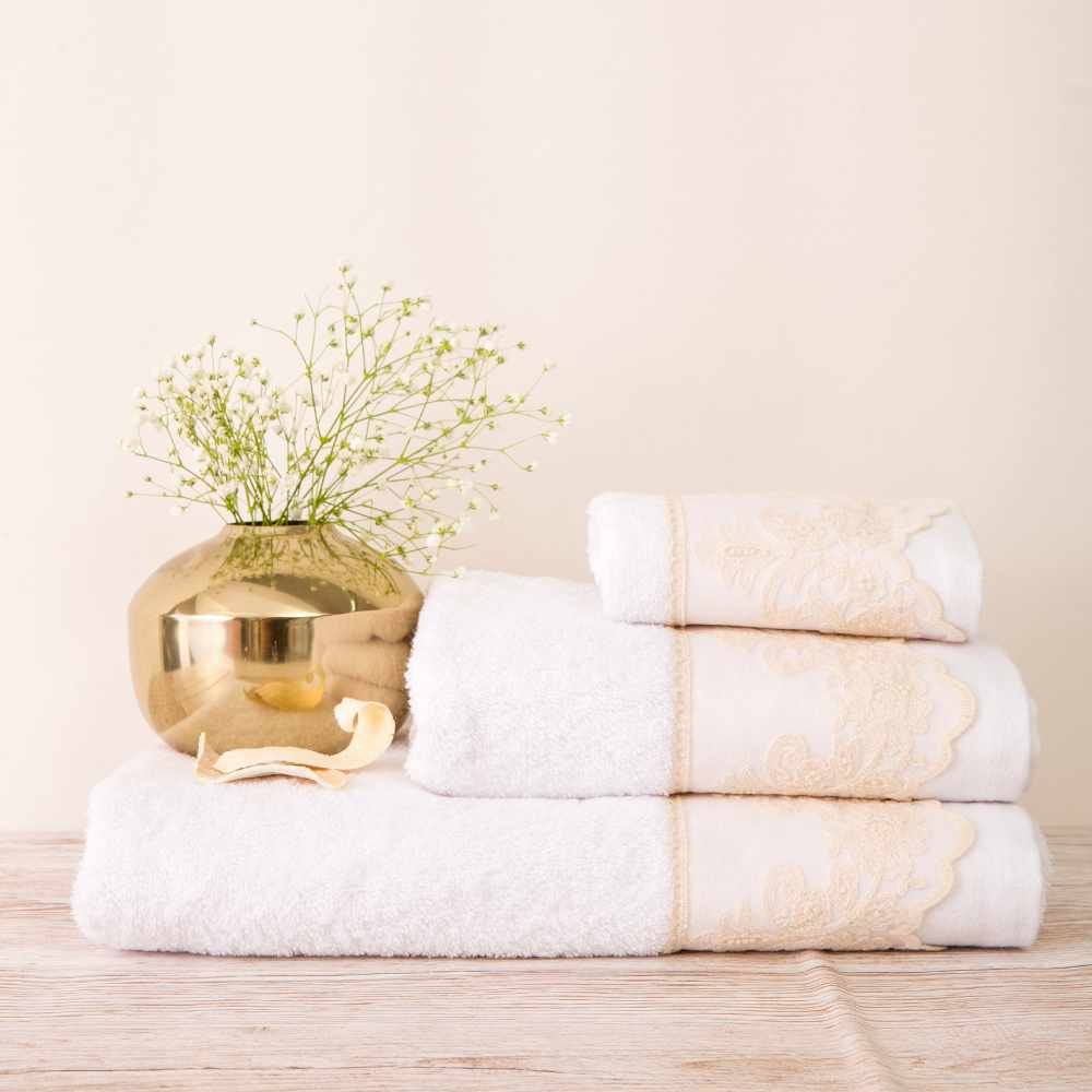 Πετσέτες σετ 2τμχ Victorian white borea