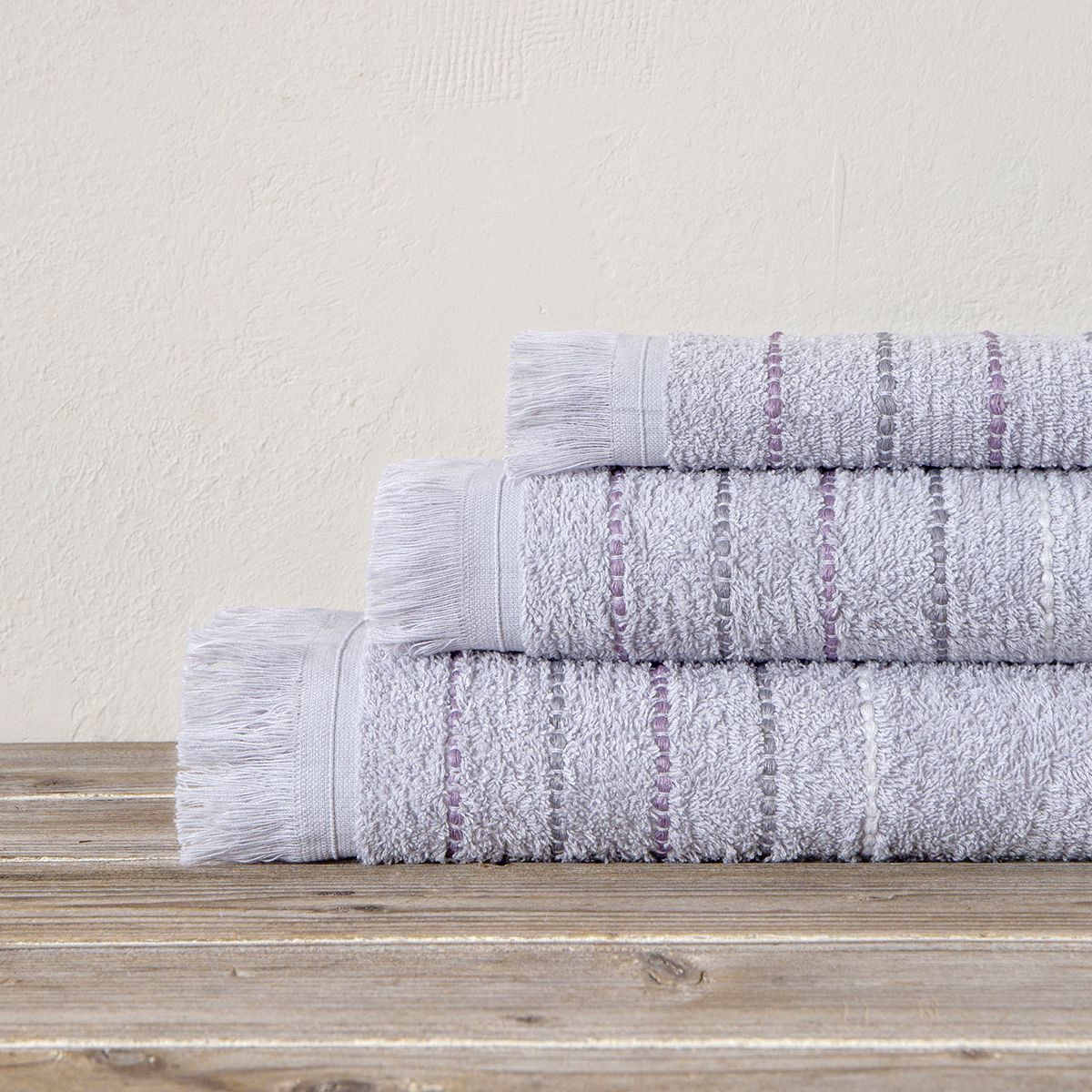 Πετσέτες σετ 3τμχ Elite lilac gray nima