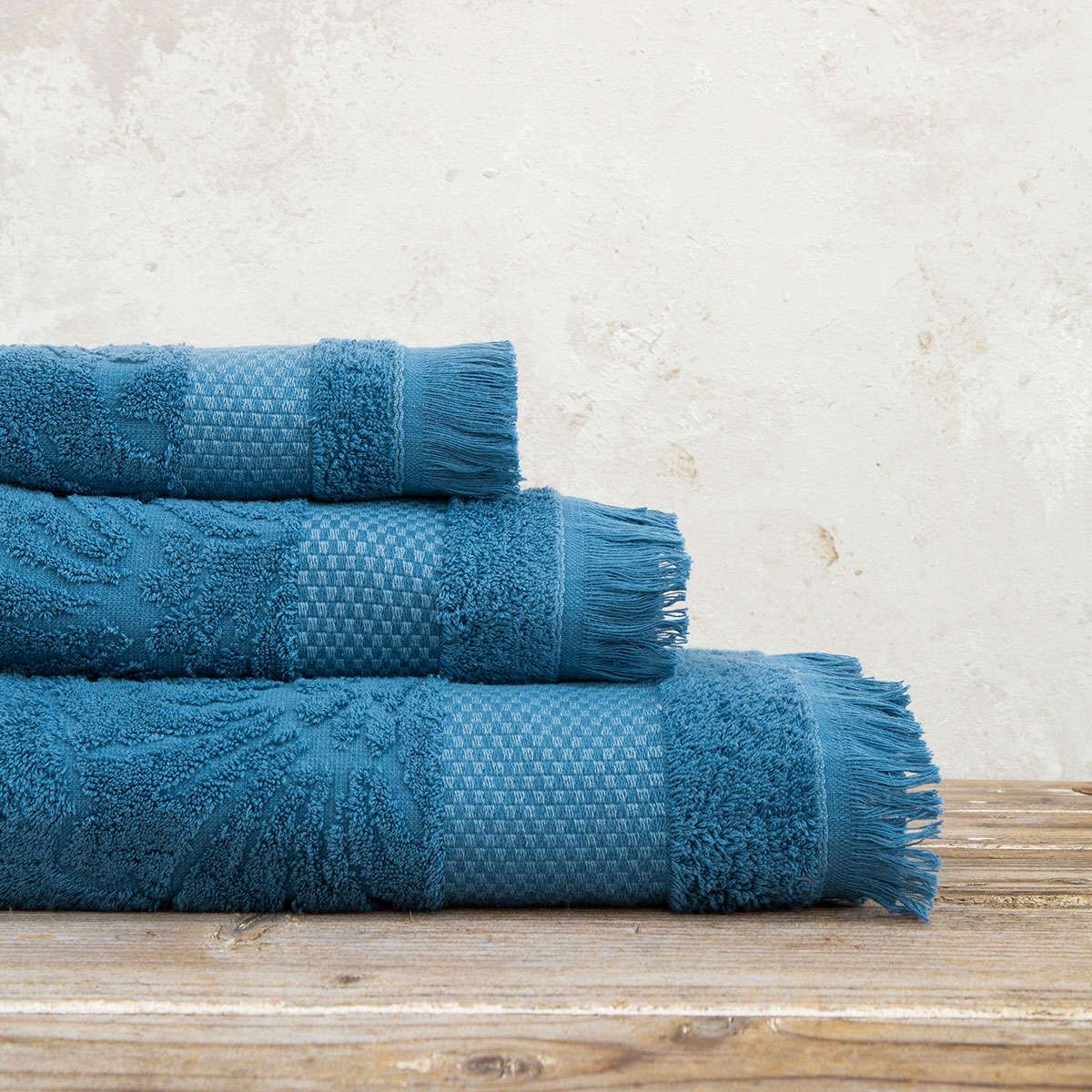 Πετσέτες σετ 3τμχ Noble denim blue kocoon