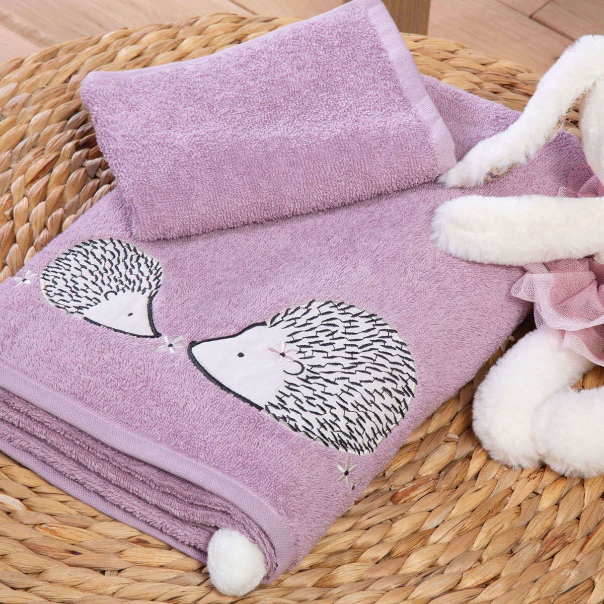 Παιδικές πετσέτες σετ Forest Friends purple nef nef